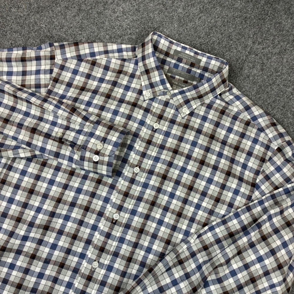Daniel Cremieux Signature Collection Pima Cotton Plaid Shirt Mens Size Large